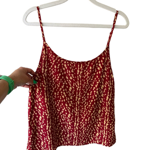 XIX Palms NEW Red and Cream Sleeveless Crop Camisole Tank Top Women’s XS